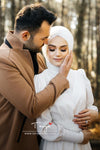 vintage simple A Line muslim wedding dresses elegant bride dress