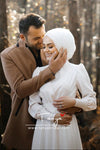 vintage simple A Line muslim wedding dresses elegant bride dress