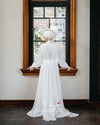 White Long Sleeves A Line Soft Satin Muslim Wedding Dresses DQG1122
