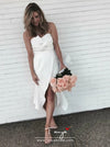 Sheath Sweetheart Asymmetrical Ruched Ivory Satin Bridesmaid Dress