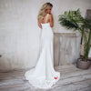 Simple Stain Backless Bride Dresses Vestidos De Noiva TBW08