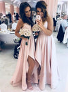 Wedding Guest Pink Hi-low Bridesmaid Dresses