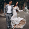 Bohemian Wedding Dresses Long Sleeve nude Lining Vestido de noivas ZW226