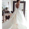 Two Pieces Long Sleeves Satin Wedding Dresses With Kakhi Skirt Bride Dress