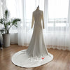 Scoop Neck Mermaid Wedding Dresses Harry and Meghan's wedding Gowns Long Sleeve elegant Simple abiti a sposa ZW050