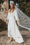 Simple Beautiful Tuscan Wedding Dresses Intensely Romantic Country Maxi Bridal Gowns V-Neck Split Robe de soiree ZW180