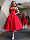 Fuchsia Homecoming Dresses With Pockets Satin A Line Knee Length Graduation Party Gown