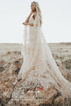 Awesome Floral Print Star Wedding Gowns With Cape ZW124