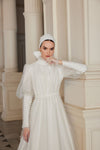 Dot Tulle Pretty Long Muslim Wedding Dress 2023 New Style