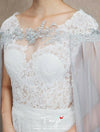 Long Chiffon Wedding Cape 3 Meters Length Simple Bridal Cloak DQG1197