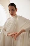 Simple  Muslim Wedding Dress With Flare Cape