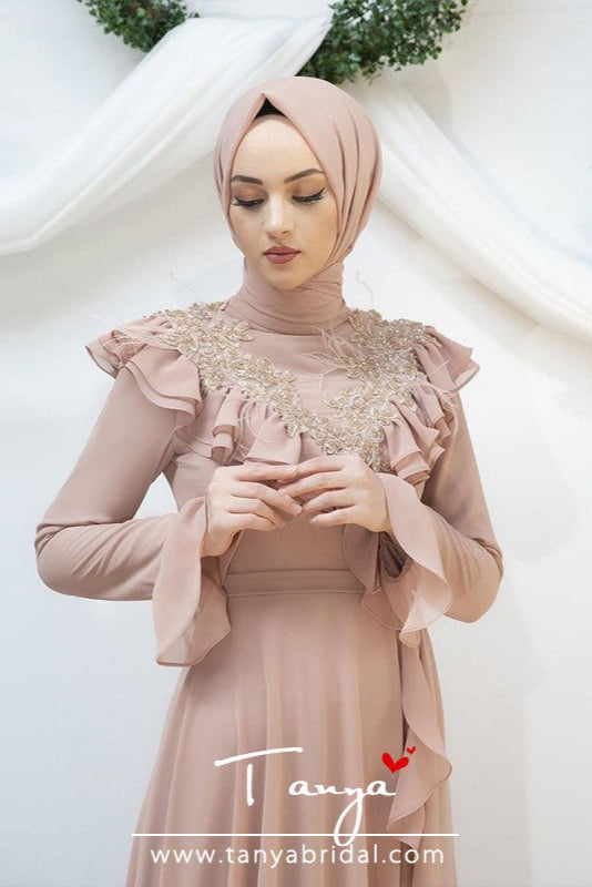 Dusty Pink Muslim Wedding Dresses A Line Chifffon Abiti da sposa gelin TANYA BRIDAL Dusty Pink Muslim Wedding Dresses A Line Chifffon Abiti da sposa gelin TANYA BRIDAL