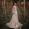 Pearls Wedding Dresse Lantern Sleeve Luxury Bohemian Noivas Chic ZW292