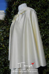 Ivory Silk Satin Wedding Cloak shawl jacket hooded Cape Bridal Accessories DJ076