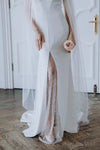 Simple Soft Satin Wedding Dresses With Pearls Vestido De Noivas Chic DW649