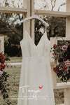 V-Neck Simple Wedding Dresses Beaded Vestido De noivas ZW230