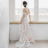 Romantic Dreamy Rose Lace wedding Dress Off Shoulder A Line Bridal Gowns Champagne lining Fashion Vestido de Noivas ZW232