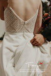 V-Neck Simple Wedding Dresses Beaded Vestido De noivas ZW230