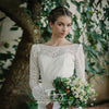 Long Sleeve Wedding Dresses Sexy Backless A Line Sweep Train Bridal Gowns Robe De Soriee Chic ZW236