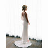 Simple Elegant Ivory Satin Mermaid Sleeveless Cowl Neckline Wedding Dresses