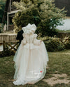 Flare Sleeves A Line Tulle Muslim Wedding Bridal Dresses