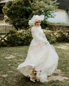 Flare Sleeves A Line Tulle Muslim Wedding Bridal Dresses