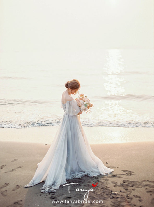 Bohemian Wedding Dress A Line Beach Style TBW36