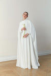 Simple  Muslim Wedding Dress With Flare Cape