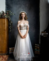 Elegant Faire Wedding Dresses Off The Shoulder Modest Bride Dress DW238