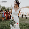 Cape Sleeve Chiffon Wedding Dresses Open Back Bridal Gowns