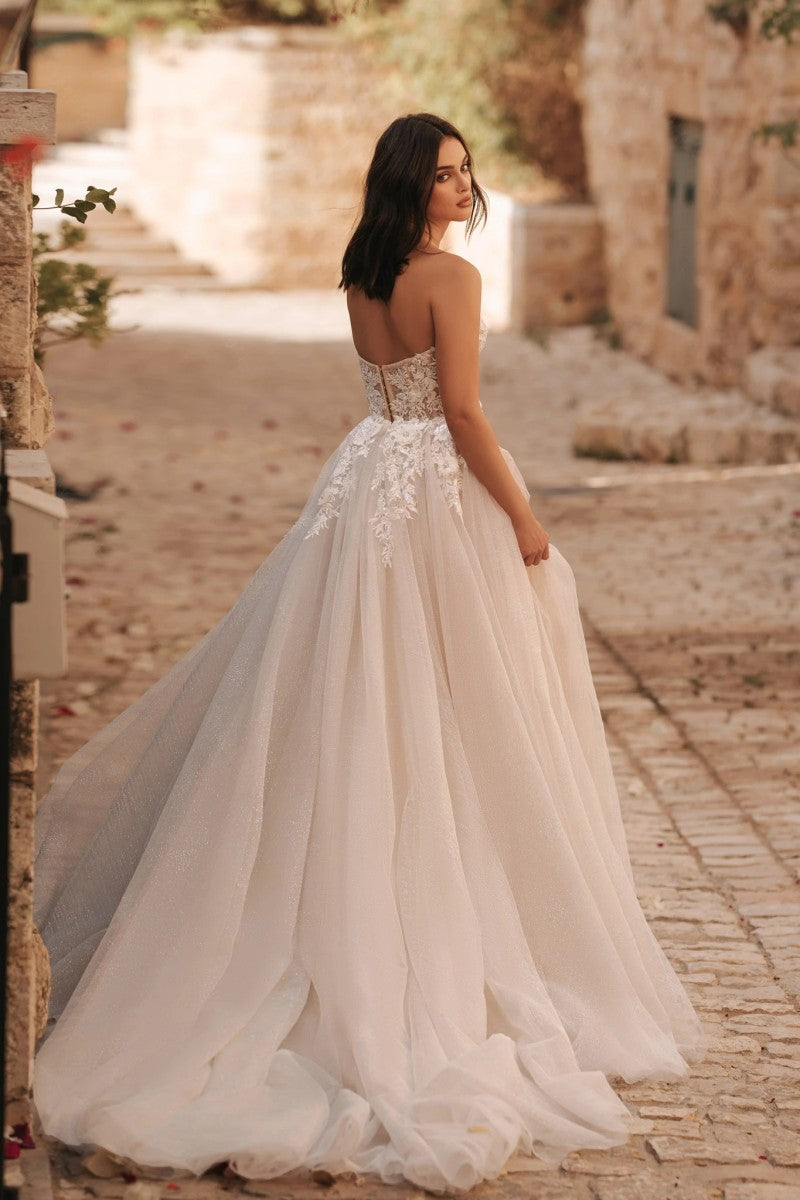 Champagne A Line Wedding Dresses High Split Vestido De Noivas ZW710 Champagne A Line Wedding Dresses High Split Vestido De Noivas ZW710