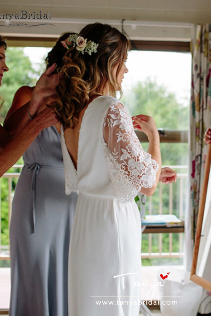 Country Wedding Dresses Flare Sleeve DW204 TANYA BRIDAL Country Wedding Dresses Flare Sleeve DW204 TANYA BRIDAL