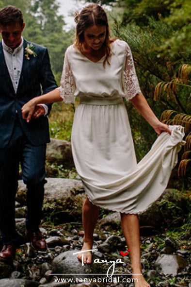 Country Wedding Dresses Flare Sleeve DW204