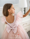Blush Flower Girl Dress Junior Satin Tulle Evening Ball Gown Birthday Dress TBF025