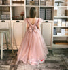 Blush Flower Girl Dress Junior Satin Tulle Evening Ball Gown Birthday Dress TBF025