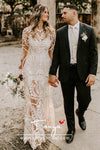 Dramatic Cornelli Lace Wedding Dresses Long Sleeve