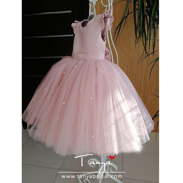 Little Kids Satin First Communion Dresses for Pageant Flower Girl Dress