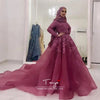 Elegant Muslim Lace Wedding Dresses High Collar TB1476