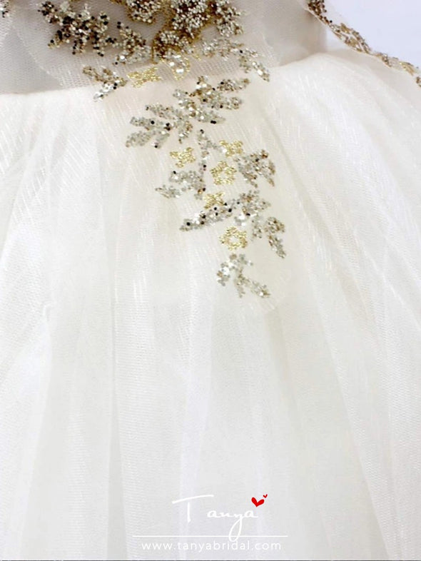Flower Girl Dresses - Tulle Sleeveless High Neck with Crystals / Rhinestones