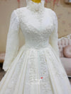 Floral Lace High Neck Hijab Wedding Dress Long Sleeves TB1472