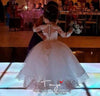 Princess Lace Half Sleeve Holy First Communion Gowns Party Pageant Dress For Girls TBF011