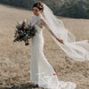 Long sleeve Lace Mermaid wedding Dresses High Neck Spring Vintage bridal Gowns Vestido De noivas ZW0246