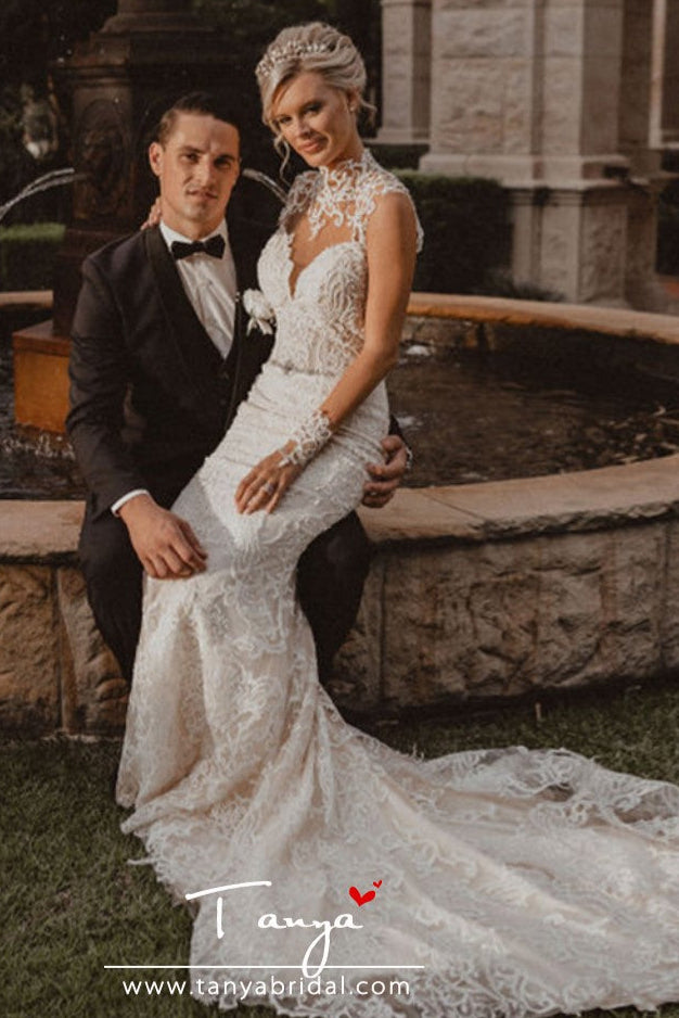 Mermaid Beaded Luxury Bridal Gowns With Detachable Skirt DW206 TANYA BRIDAL Mermaid Beaded Luxury Bridal Gowns With Detachable Skirt DW206 TANYA BRIDAL