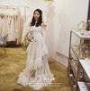 White Dot Tulle Wedding Dresses Hippie Style GYPSY Bridal Gowns 2018 Lace Summer Bohemian Vestido De Noiva ZW069