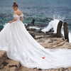 Off The Shoulder Luxury V Neck Ball Gown Wedding Dress