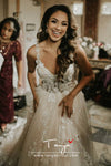 Illusion Body Lace Wedding Dresses Elegant Bridal Gown With Train