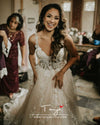 Illusion Body Lace Wedding Dresses Elegant Bridal Gown With TRain