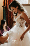 Illusion Body Lace Wedding Dresses Elegant Bridal Gown With Train
