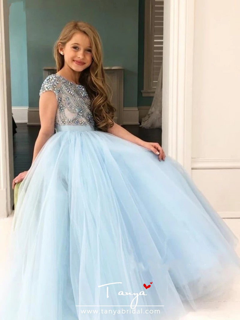 2020 White High Neck Flower Girl Dresses With Sash Long Sleeves Tiers  Little Girl Wedding Gowns Lace And Tulle Tiered Girls Pageant Dress From  Guoguo888, $48.09 | DHgate.Com