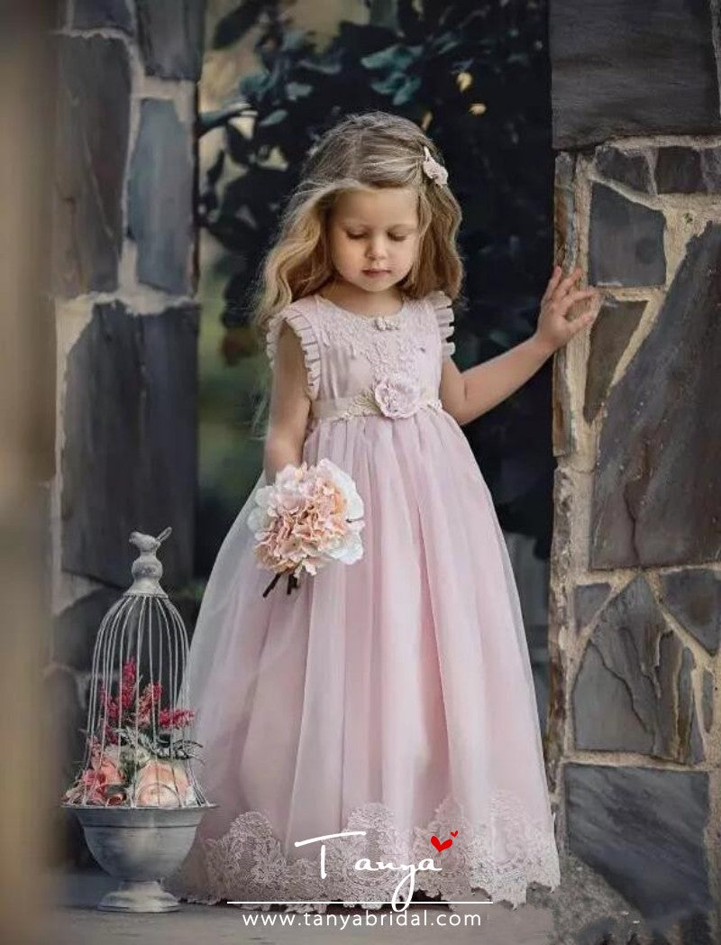Girl Flower Girl Dresses Pale Pink Light Pink New Flower Girl